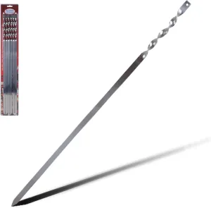 Alpine Cuisine Barbecue Skewers Stainless Steel 6pc Set with Twist Handle - BBQ Kabob Skewers Best for Grill - Kebab, Marshmallow, Fruit Stick - Great for Camping, Parties - Weddings – Easy to Clean