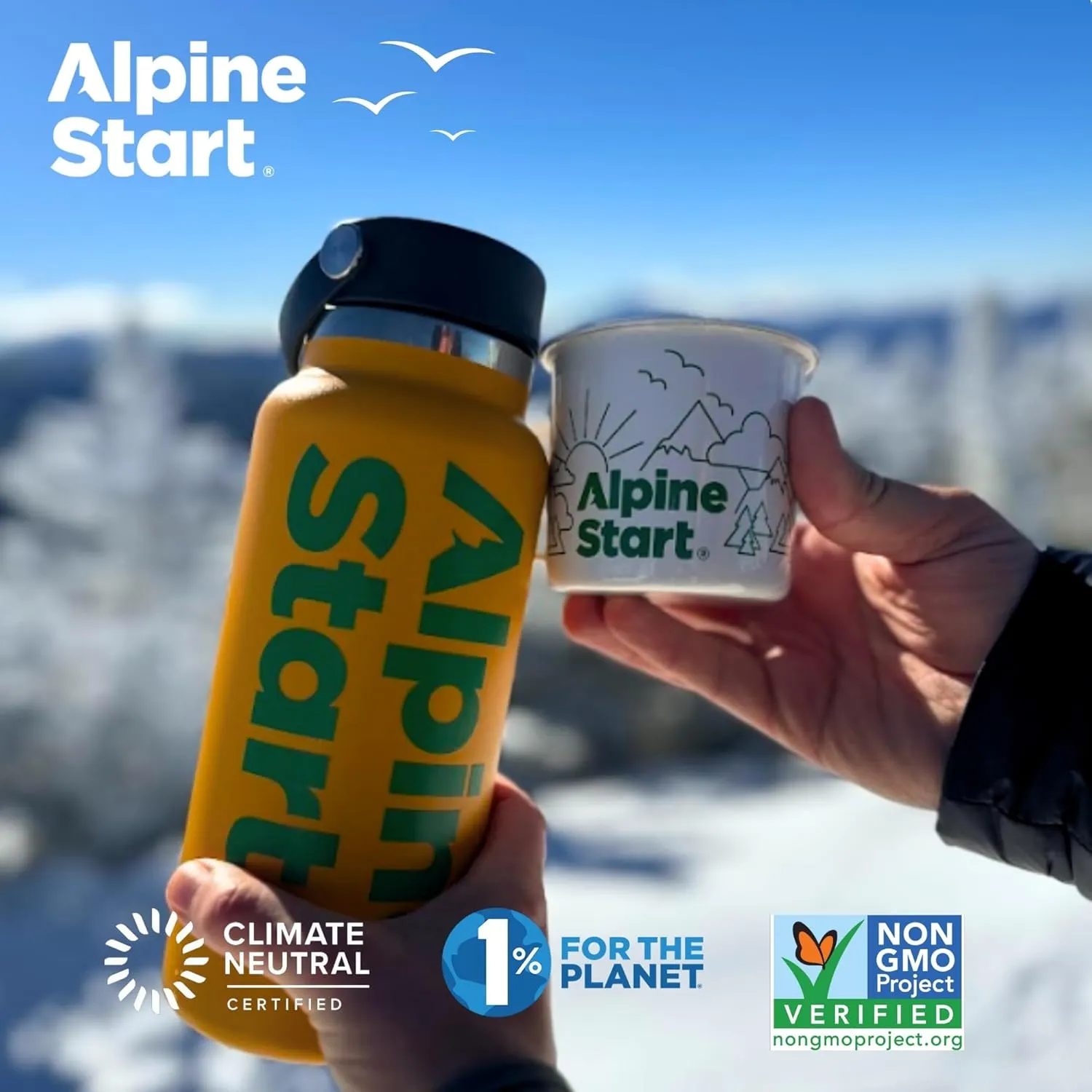 Alpine Start Instant Dirty Chai Latte Powder Mix - Individual Coffee Packets Blended with Black Tea, Organic Soy Milk and Traditional Chai Spices - Vegan and Dairy Free (0.70 OZ) Total 15 Sticks