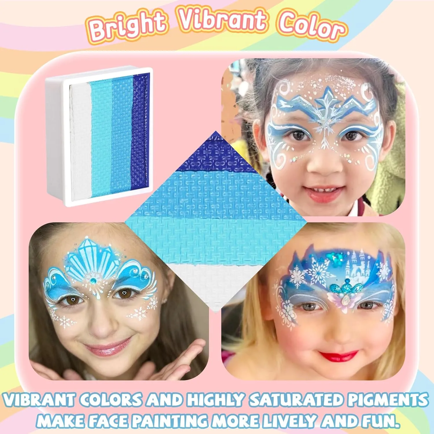Anka Bella Professional Split Cake Face Paint(120gm),Water Based Face Painting Kit for Kids & Adults,Hypoallergenic & Non-Toxic,Gift for Birthday Parties/Halloween/Carnival
