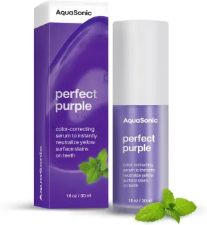AquaSonic Perfect Purple | Teeth Whitening, Color-Correcting Serum | Neutralize Yellow Stains | Mint Flavor
