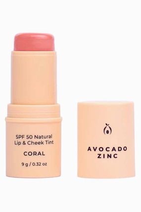 AVOCADO ZINC SPF 50 Natural Lip & Cheek Tint - Coral