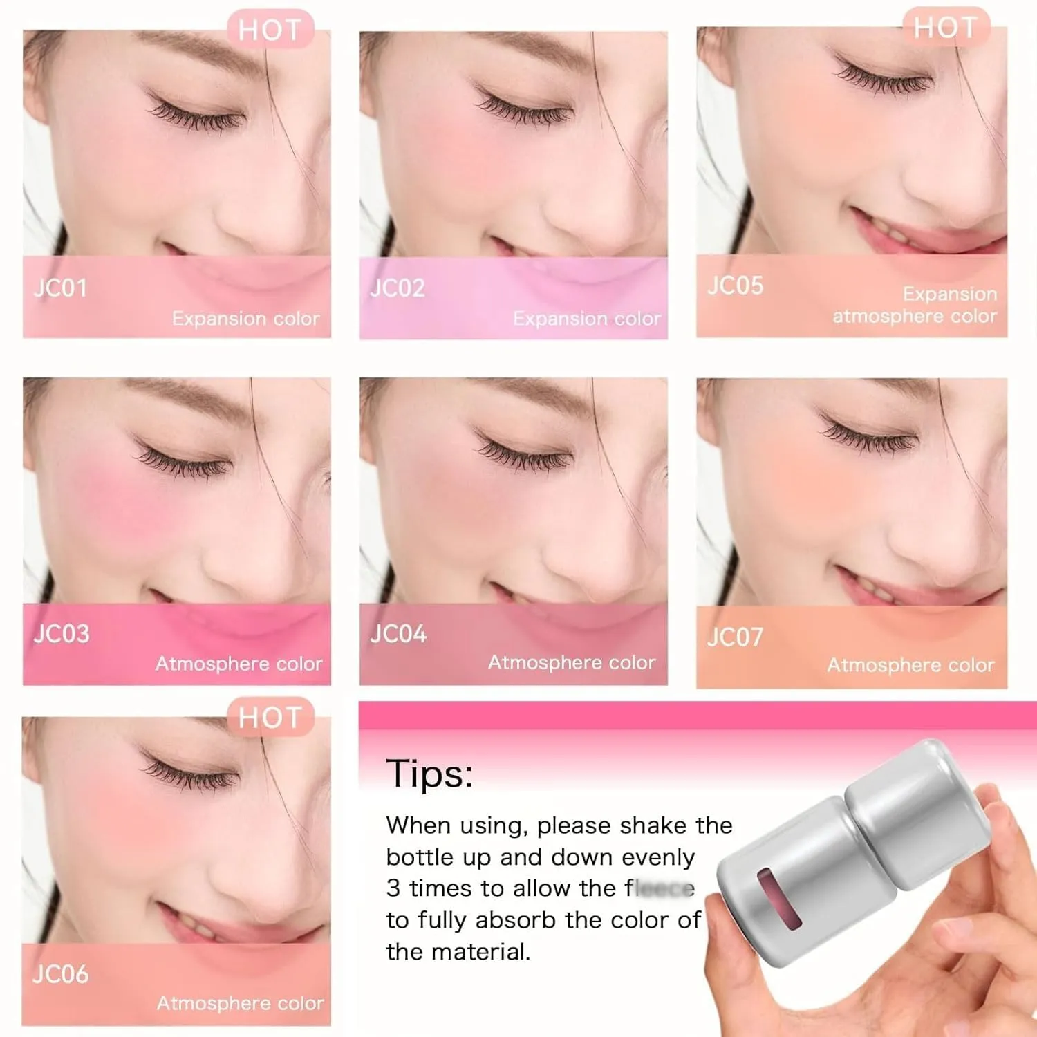Aztk Blush JC04, Aztk Liquid Blush JC04, Aztk Jelly Color Liquid Blushs, aztkJelly Color LiquidBlush, Korean LiquidBlush, Highlight Contour 3 in 1 for Women, Lasting (JC06)