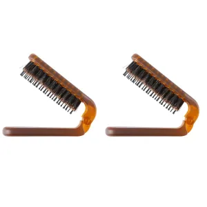 balacoo 2pcs Boar Bristle Hair Brush Portable Travel Hair Comb Women and Kids Ideal for Detangling Styling and Maintaining All Hair Types