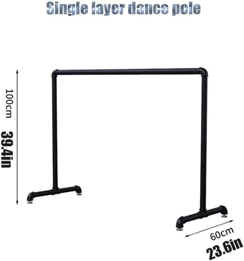 Ballet Barre,Adjustable Dance Stick, Freestanding Portable with Non-Slip Foot, Single Ballet Bar Equipment for Exercise Stretching (Black 2M/6.6FT)
