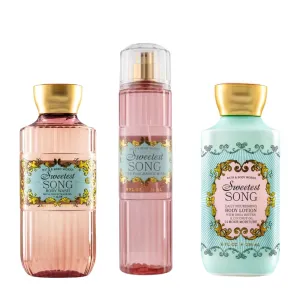 Bath and Body Sweetest Song Set – Body Wash, Body Lotion & Fine Fragrance Mist | Moisturizing Skincare Trio with Shea Butter, Coconut Oil & Aloe | 3-Piece Gift Bundle