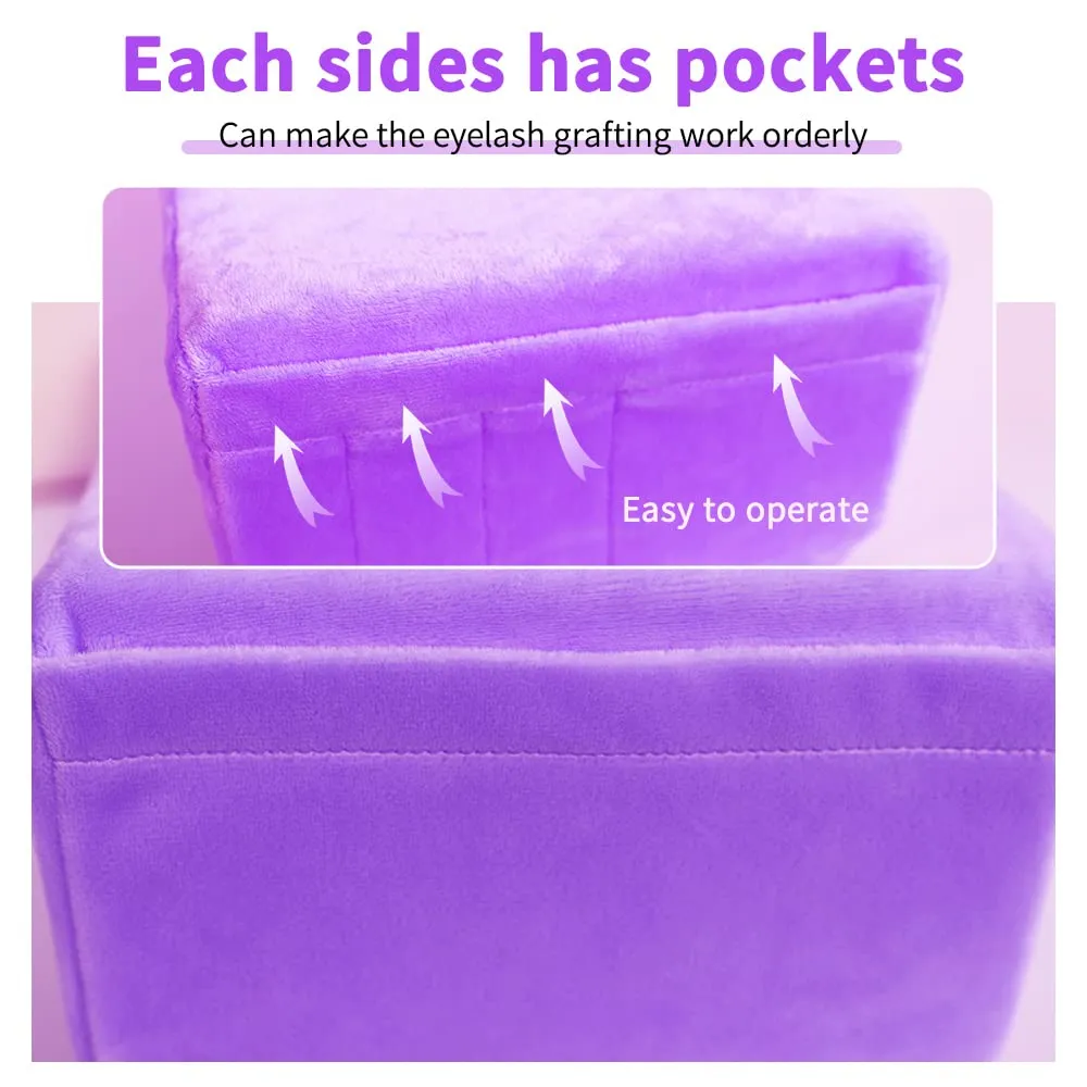 Beauty Salon Eyelash Extension Neck Pillow - Comfortable Velvet Beauty Memory Foam Pillow,to Protect The Neck When Used for Lash Extension Grafting Make Up (Purple)