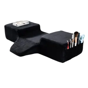 Beauty Salon Eyelash Extension Pillow Memory Foam Lash Pillow with Velvet Pillowcase Ergonomic Curve Improve Cervical Pillows for Neck Pain(Black)