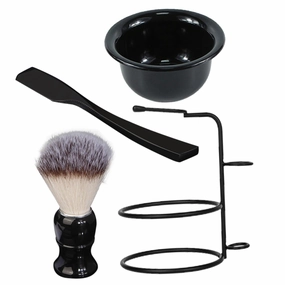 BESTYASH 1 Set Manual Shaving Kit for Men Complete Set with Razor Shaving Brush Foaming Bowl Stand for Home Use Barber Shops Graduations and Celebrations