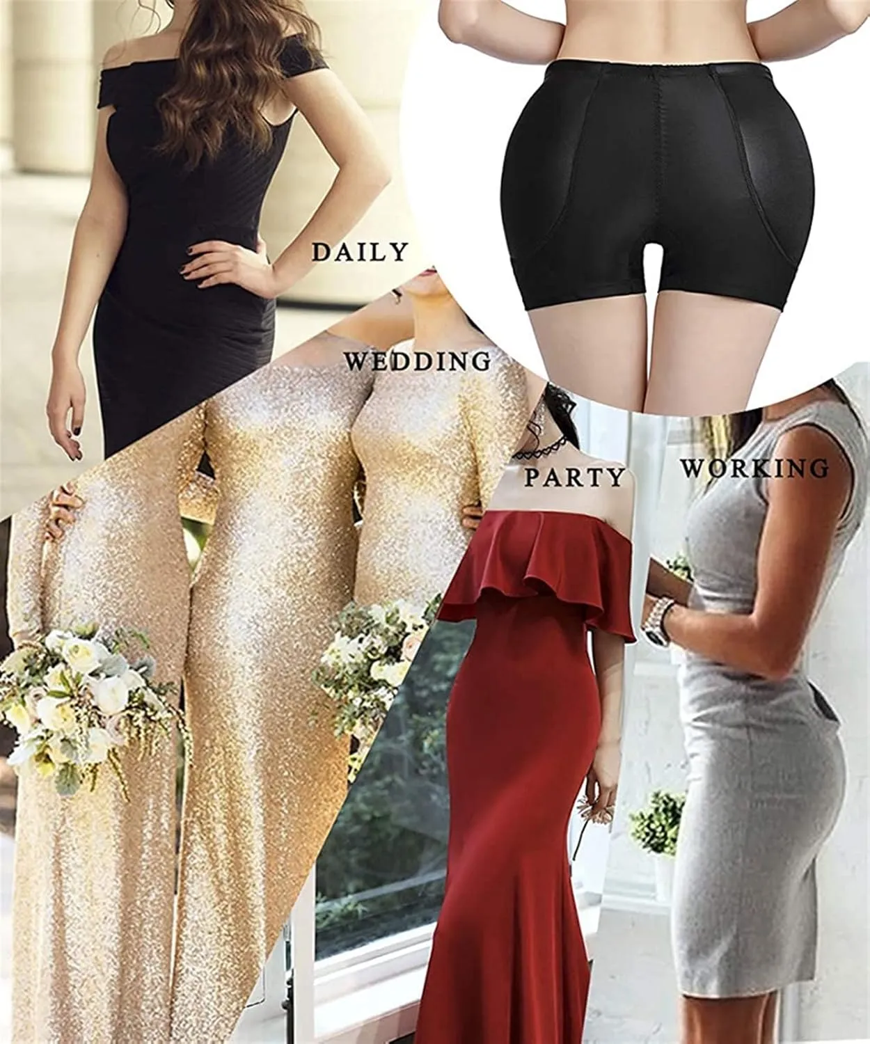 Big Ass Pads Hip Enhancer XXS Sexy Butt Lifter Women Dress Shapewear Padded Underwear Waist Trainer Body Shapers (Color : Apricot Boxer, Size : XX-Large)