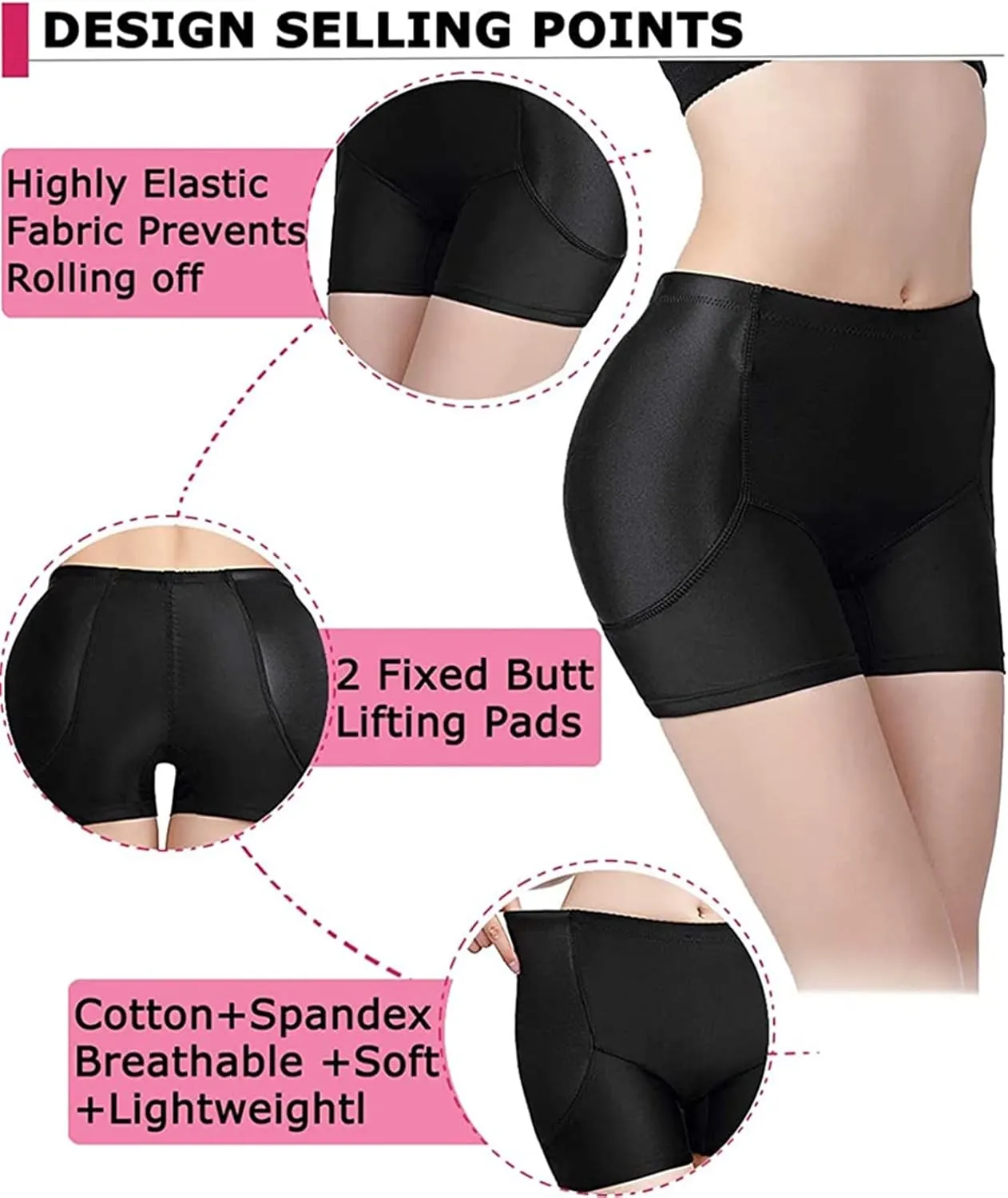 Big Ass Pads Hip Enhancer XXS Sexy Butt Lifter Women Dress Shapewear Padded Underwear Waist Trainer Body Shapers (Color : Apricot Boxer, Size : XX-Large)