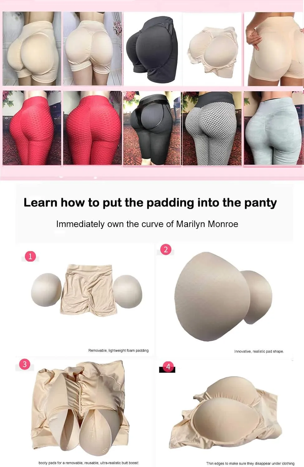 BIMEI 2PS Sponge padded Women Butt Hip Up Padded Enhancer 852