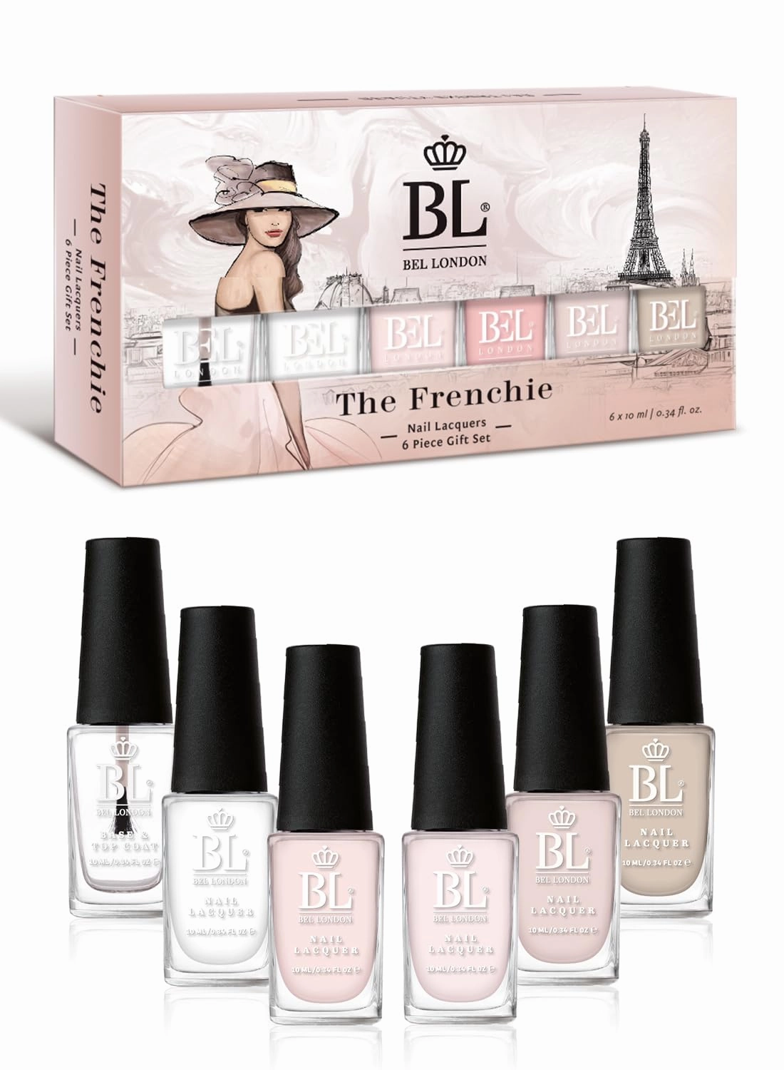 BL The Frenchie Luxury 6 Pack Multi-color French Manicure Professional Nail Polish Set