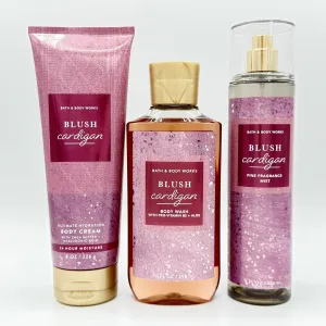 Blush Cardigan Bath & Body 3-Piece Bundle | Ultimate Hydration Body Cream, Body Wash and Fine Fragrance Mist