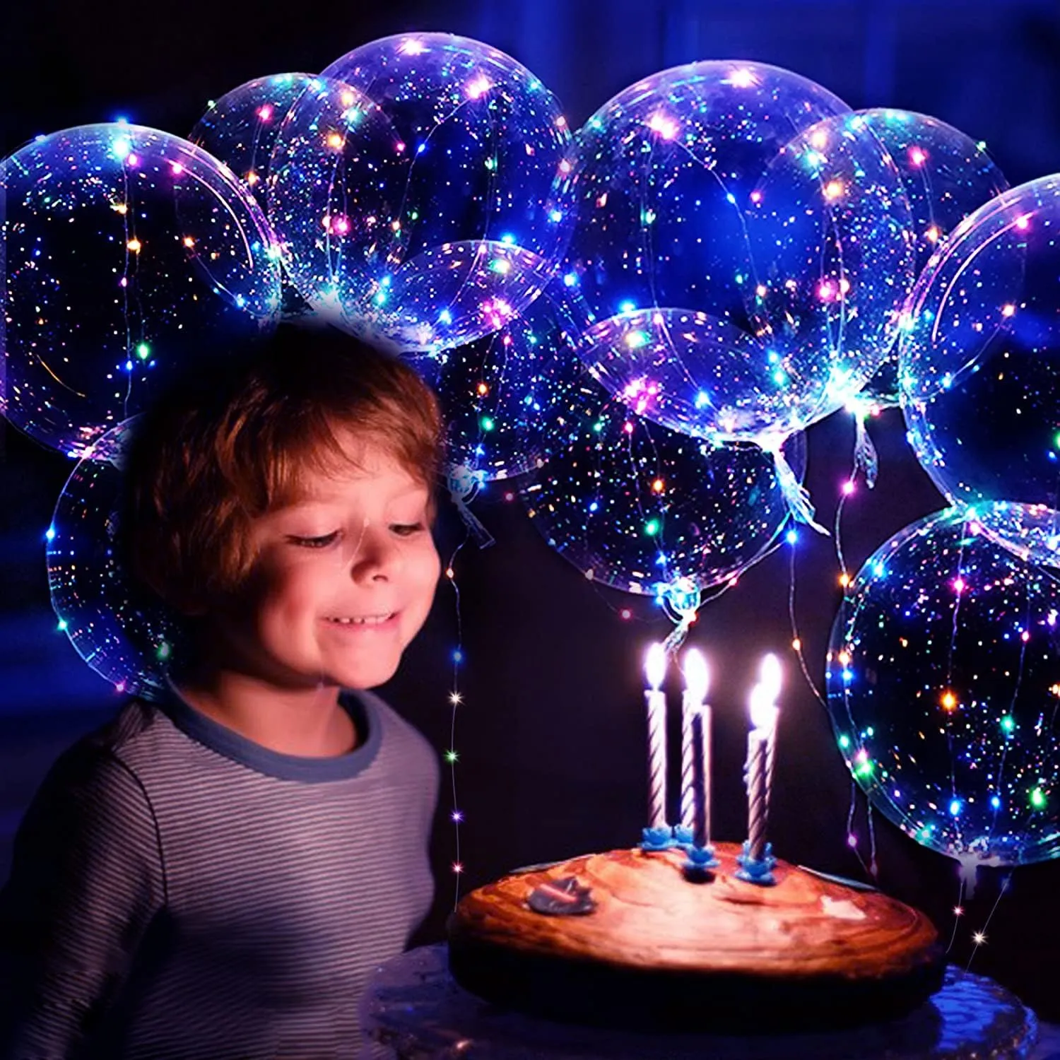 Bobo Balloons 10 Pack LED Glow in the Dark Balloons with Sticks   Air Pump for Party, Wedding, Decoration