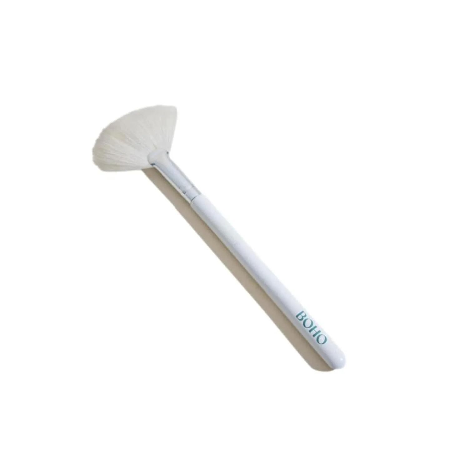 BOHO Fan Brushes with Soft White Goat Hair – Makeup, Facial Mask Brush, Peel Serum Face Applicator, Esthetician Cosmetic Tools for Highlighter, Powder, Contour, Cream & Setting Powder