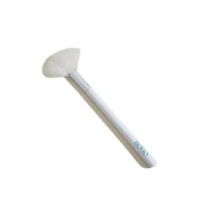 BOHO Fan Brushes with Soft White Goat Hair – Makeup, Facial Mask Brush, Peel Serum Face Applicator, Esthetician Cosmetic Tools for Highlighter, Powder, Contour, Cream & Setting Powder