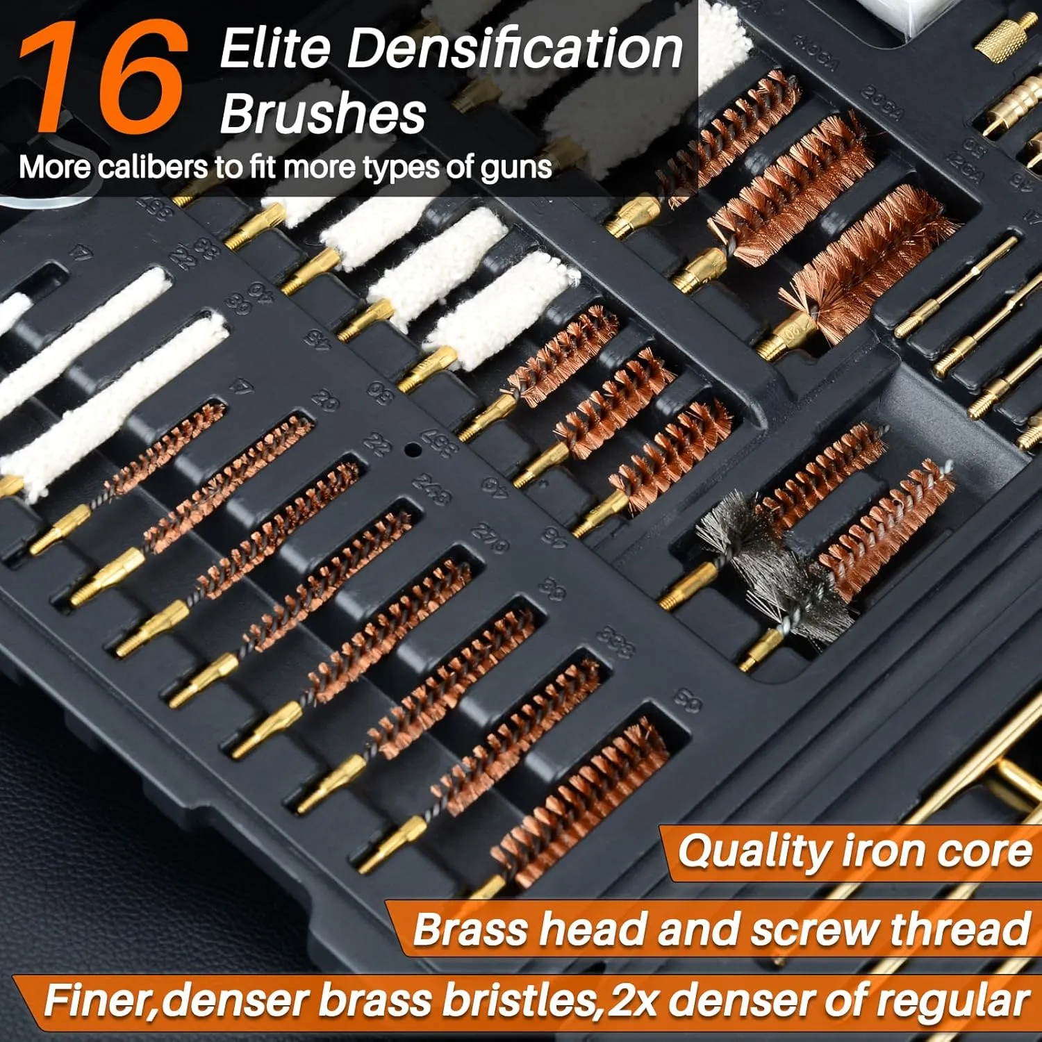 BOOSTEADY Pro Gun Cleaning Kit Universal Gun Cleaning Kit Handgun Shotgun Cleaning Kit for All Guns with High-end Brass Brushes, Mops, Jags, Reinforced Rods