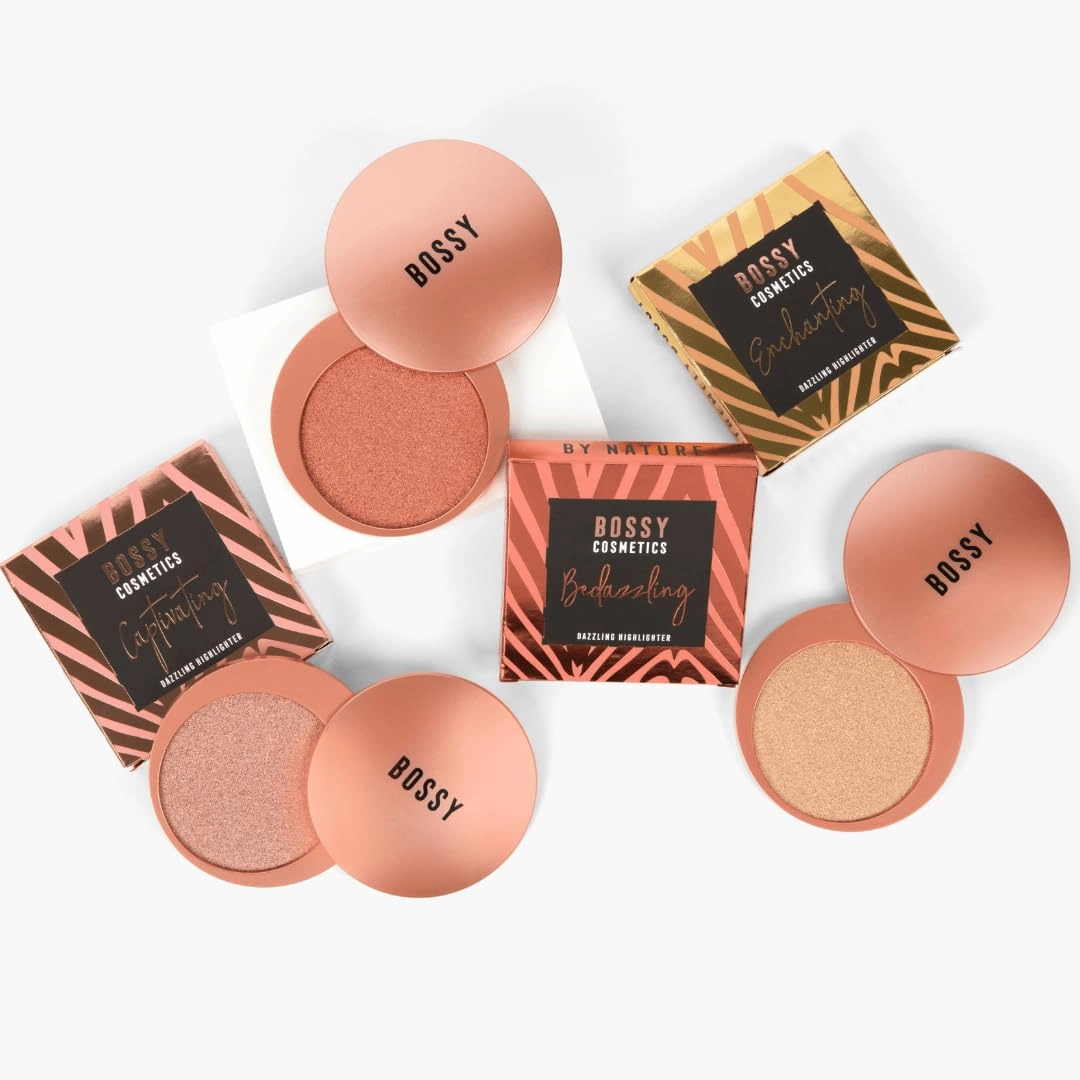 Bossy Cosmetics Extremely Bossy By Nature Dazzling Highlighter (Captivating - Iridescent Rose Gold Tone)