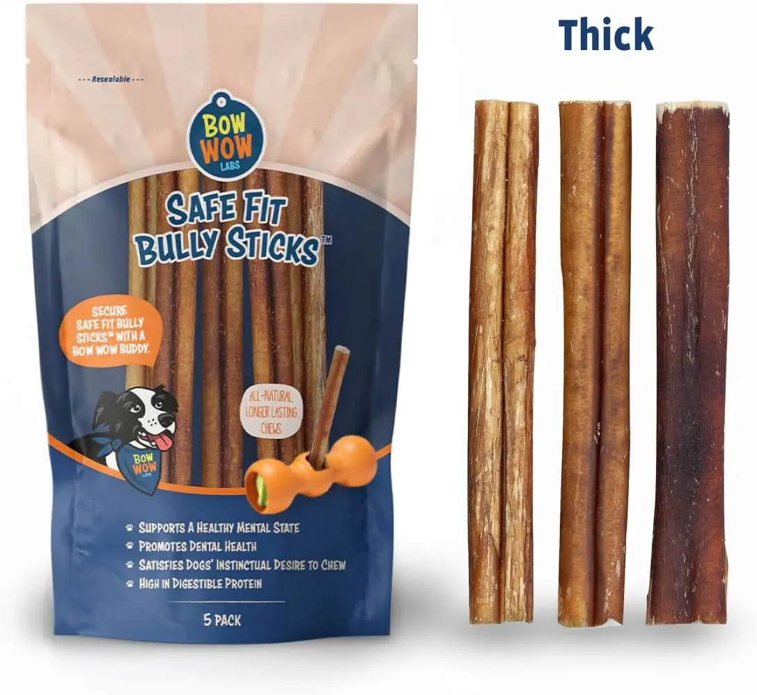 Bow Wow Labs New Bow Wow Buddy Starter Kit - Anti-Choking Bully Stick Safety Device for Dogs (L)