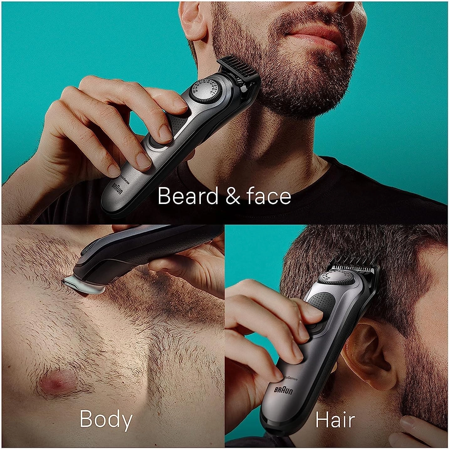 Braun All-in-One Men's Shaving Kit Series 7 7440, 12-in-1 Beard, Face, Nose, Ear Trimmer, Hair Clippers, Body Groomer and Manscaping