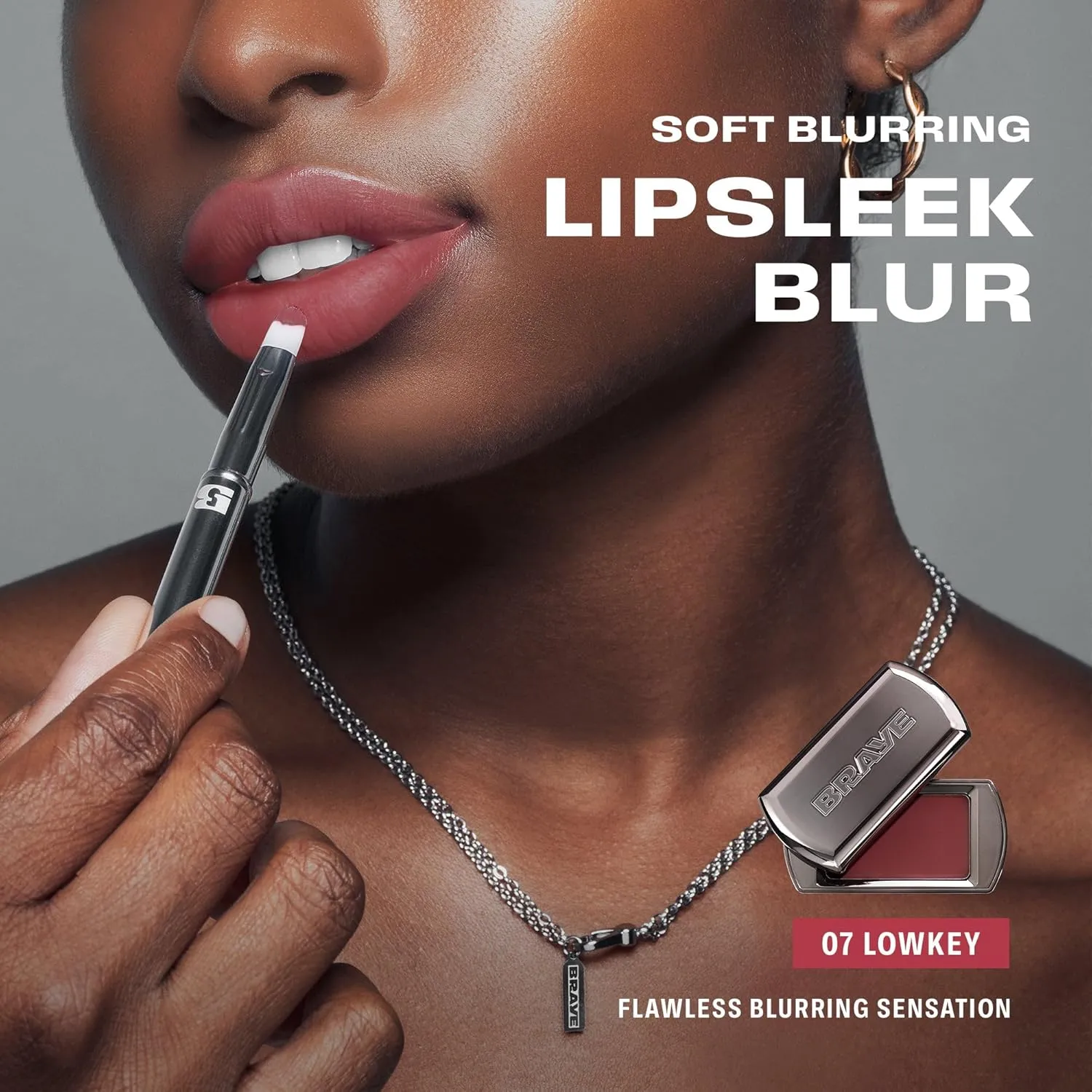 BRAYE LIPSLEEK BLUR | Blush for Cheeks & Lips, Korean Makeup Blush, Cool Lip and Cheek Balm, Vegan Cream, Lightweight w/Blendable & Buildable Makeup, Natural Look 07 LOWKEY 0.08oz