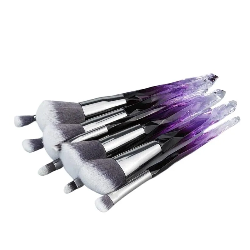 Brush set make up,Make Up Brushes Crystal Glitter Powder Foundation Face Lip Pencil Brush (black)(Color:Black)