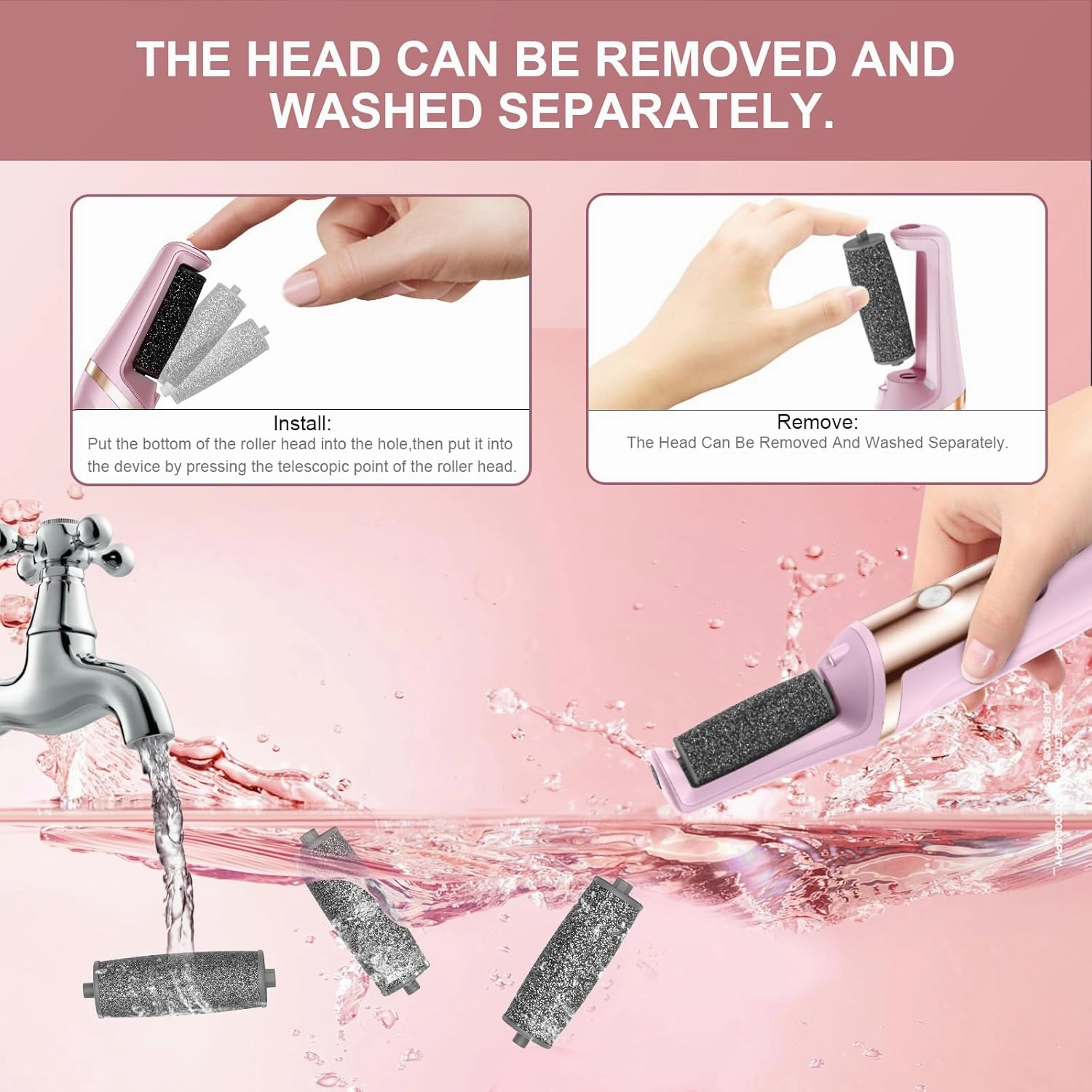 Callus Remover for Feet Rechargeable, Smooth Pedicure Wand Electric Foot File, Professional Pedicure Tools Kits Foot Scrubber for Smoother Feet Ideal Gift, Pedicure Kit Feet Care for Dead Dry Skin