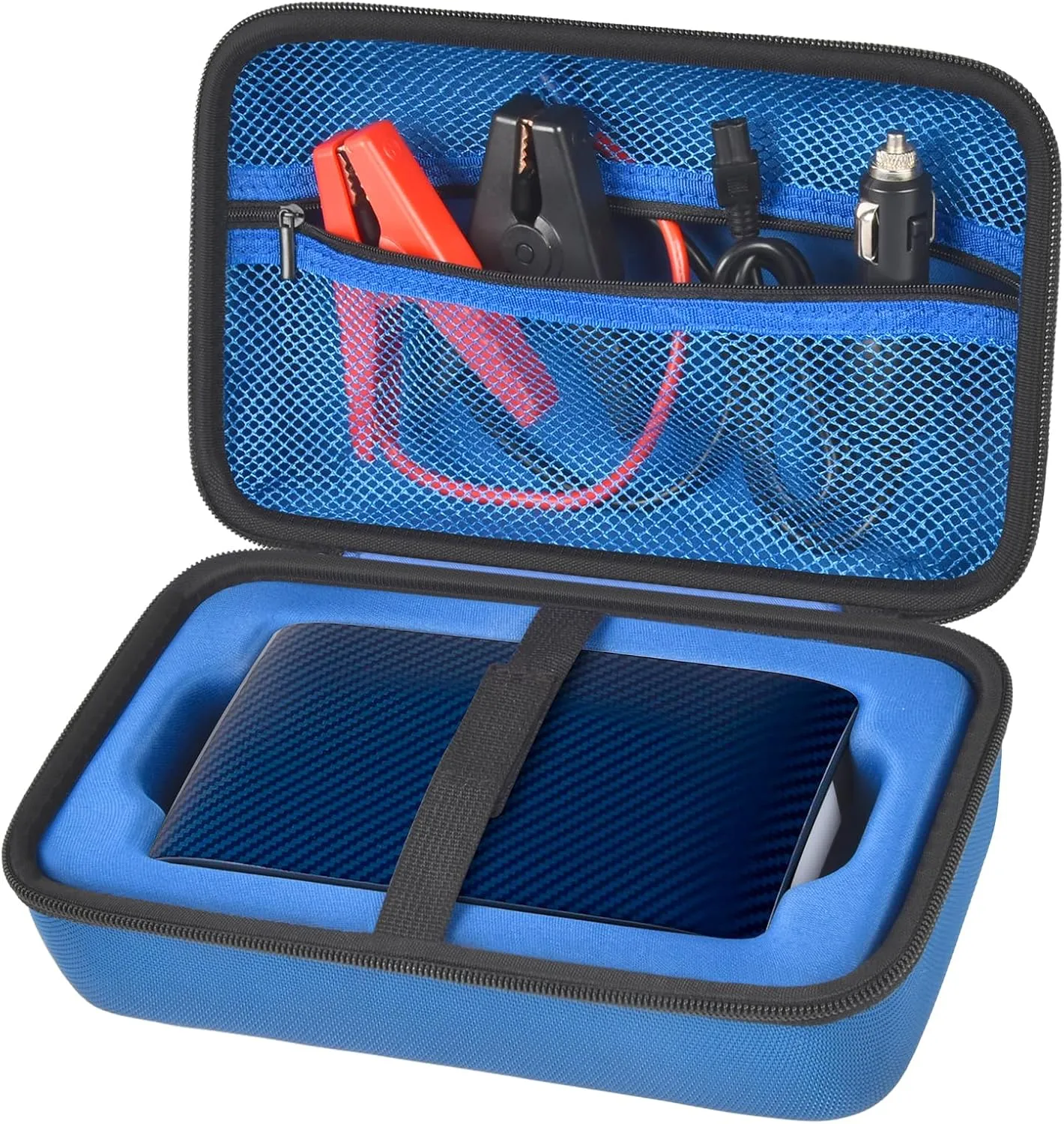 Case for Halo Bolt 58830/57720/ Air 58830/ ACDC Max 55500 mWh/Air   Portable Emergency Power Kit, Storage Holder for Air Nozzles, Extra Accessory, Car Jump Starter, and Charger- Blue (Box Only)