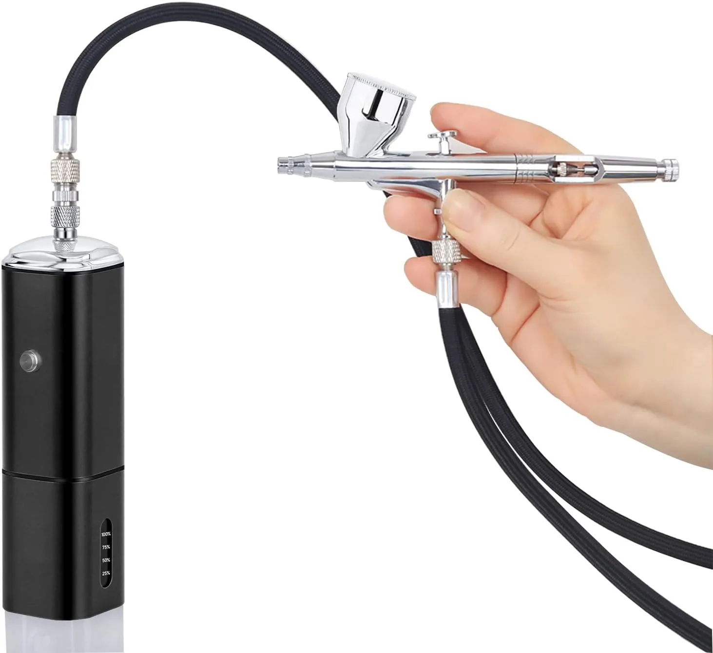 Casubaris cordless Portable Airbrush kit with Compressor,Rechargeable and replaceable auto Stop Dual Action air Brush Pen,Match Different Airbrush Guns for Barbers Model Painting Nail Art Craft Makeup