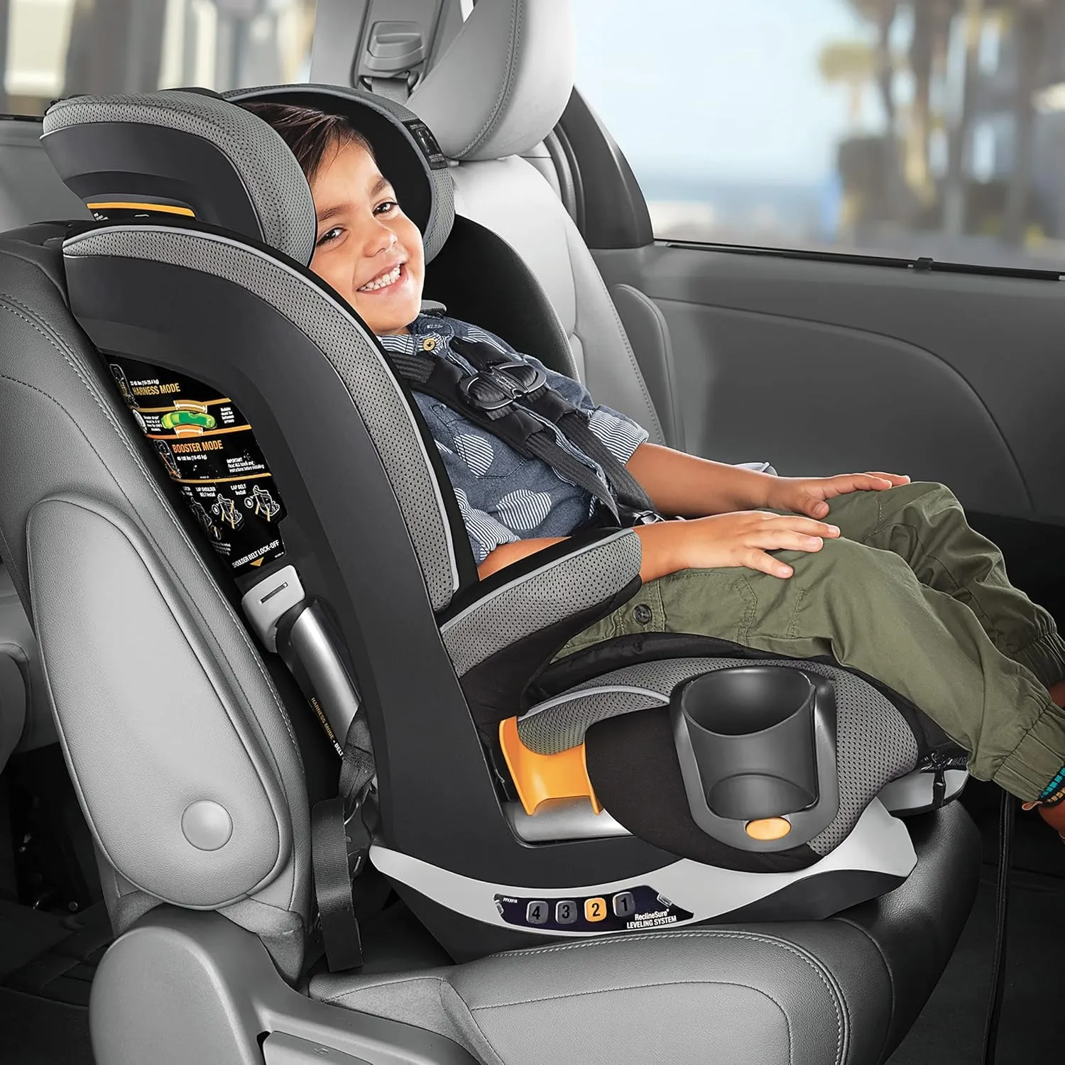 Chicco MyFit Zip Harness   Booster Car Seat - Granite, Grey