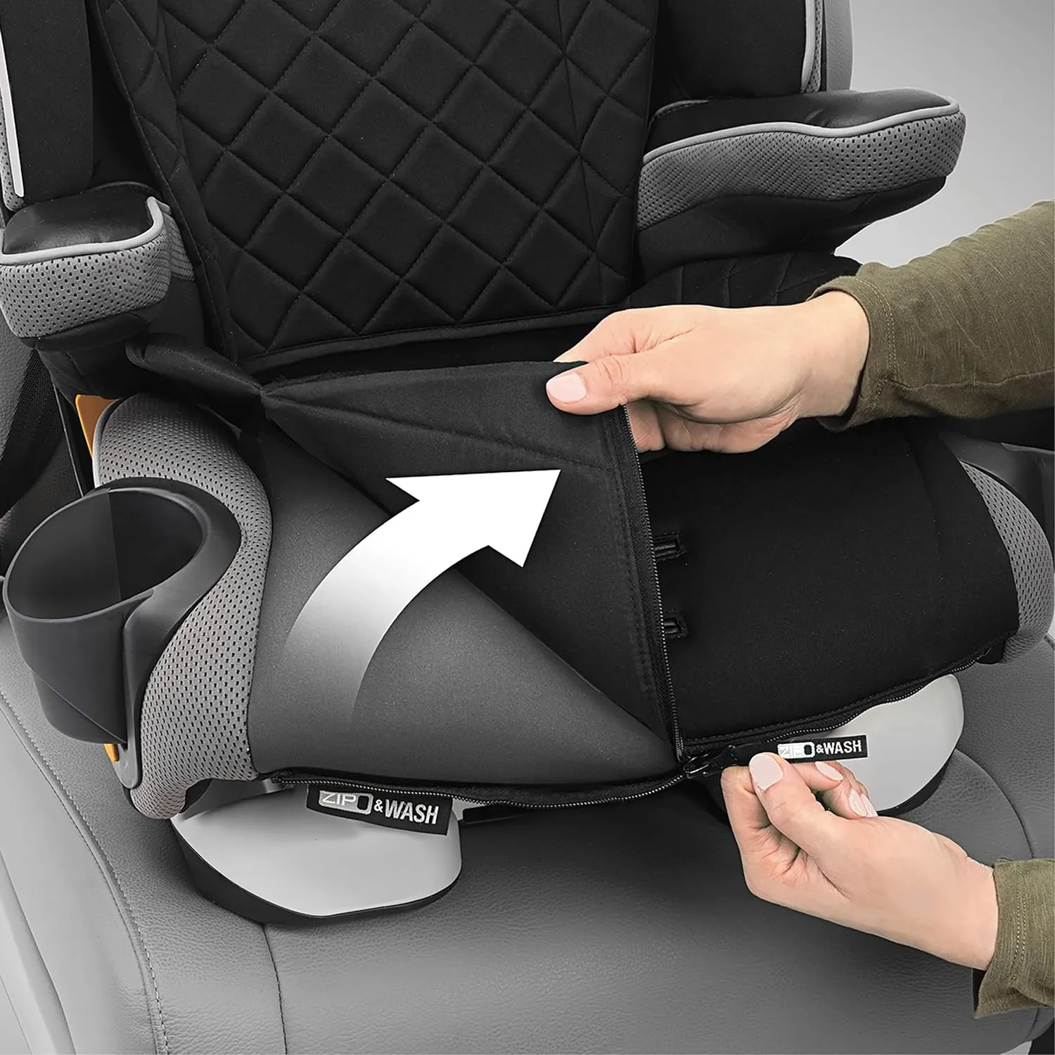 Chicco MyFit Zip Harness   Booster Car Seat - Granite, Grey