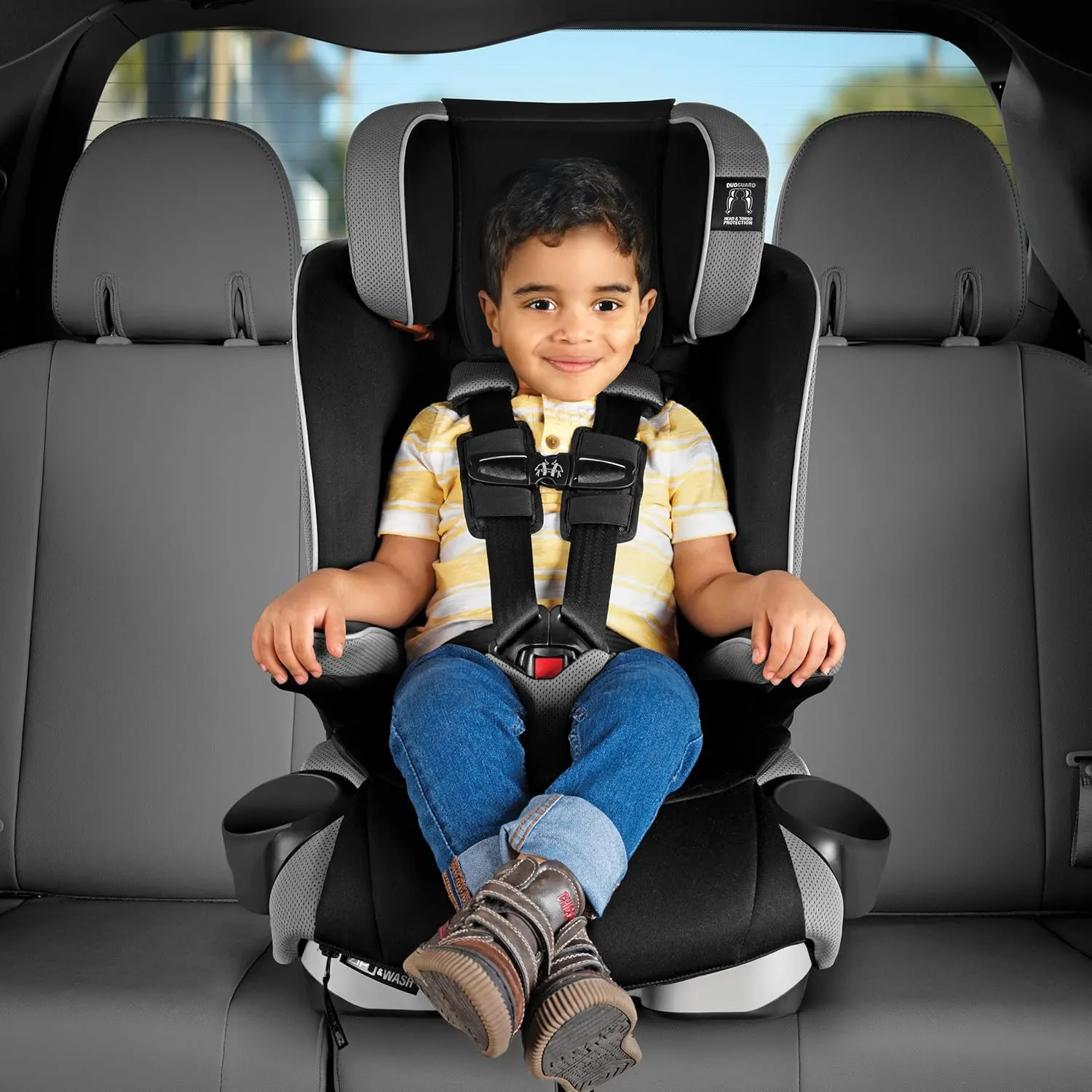 Chicco MyFit Zip Harness   Booster Car Seat - Granite, Grey