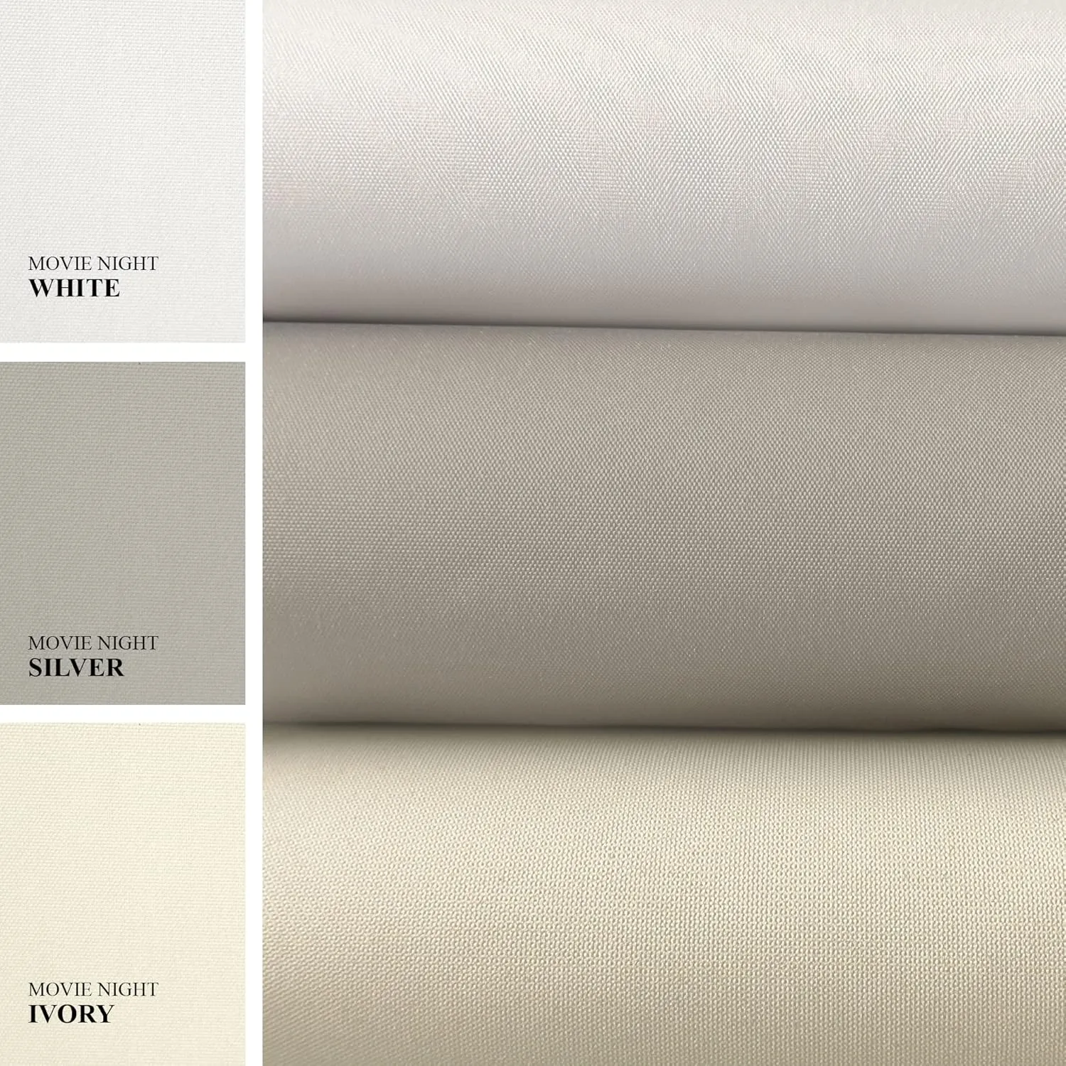 CHICOLOGY Blinds for Sliding Glass Doors , Temporary Wall , Closet Curtain , Room Door, Room Divider , Vertical Blinds , Door Blinds ,Movie Night Ivory (Blackout) W:46-86 x H:Up-to 96 inches