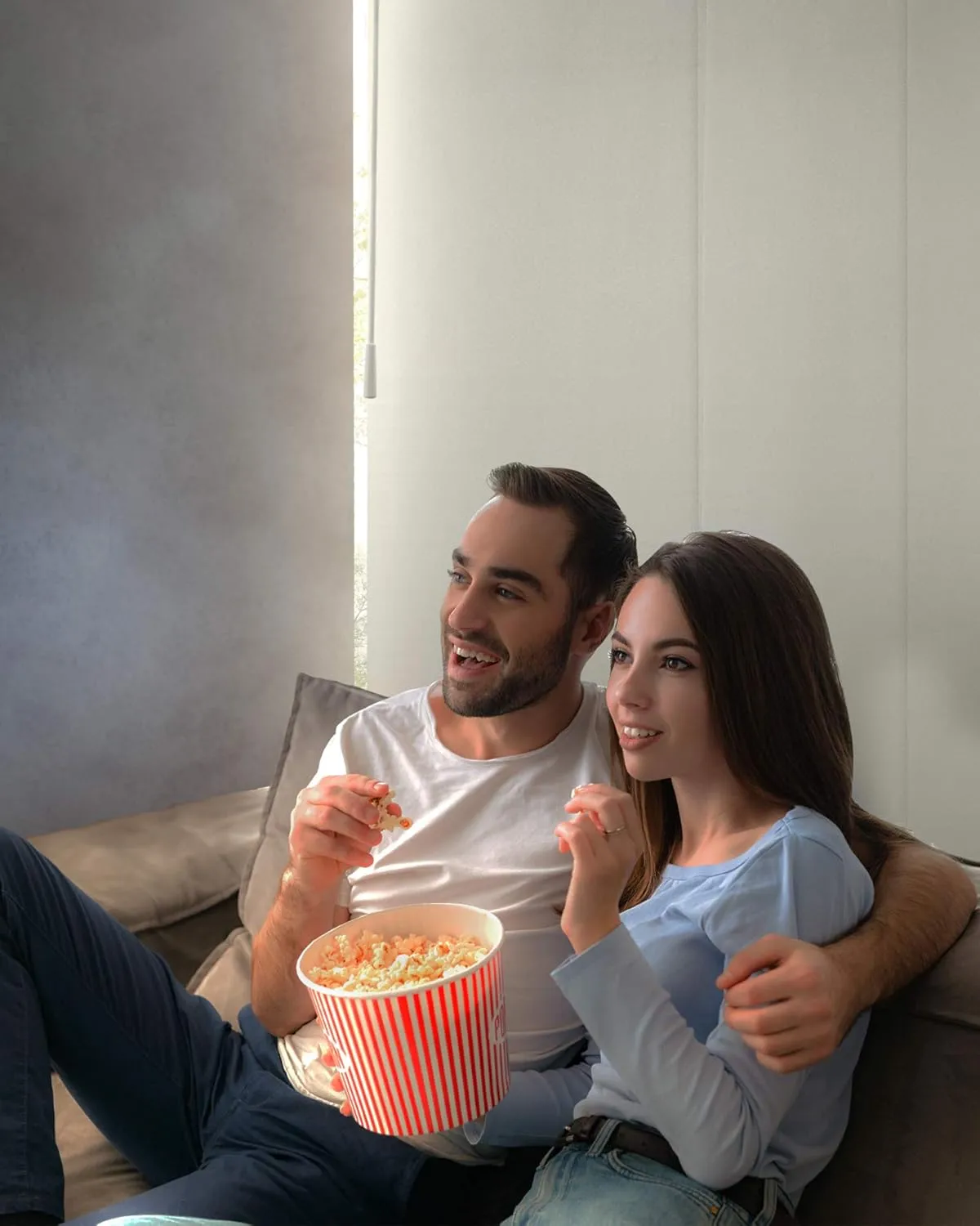 CHICOLOGY Blinds for Sliding Glass Doors , Temporary Wall , Closet Curtain , Room Door, Room Divider , Vertical Blinds , Door Blinds ,Movie Night Ivory (Blackout) W:46-86 x H:Up-to 96 inches