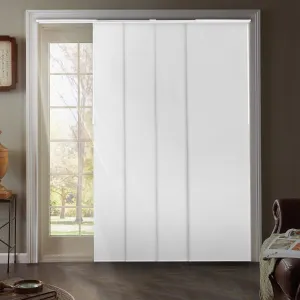 CHICOLOGY Sliding Door Blinds , Blinds for Sliding Glass Doors ,Room Divider , Vertical Blinds for Patio Doors , Sliding Glass Door Blinds Movie Night White (Blackout) W:46-86 x H: 0-96 inch