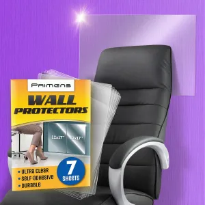 Clear Wall Protector Film Stickers for Kitchens & Offices - Shields Paint from Oil Splashes, Trash, Furniture Scuffs (Transparent, 7 Sheets)