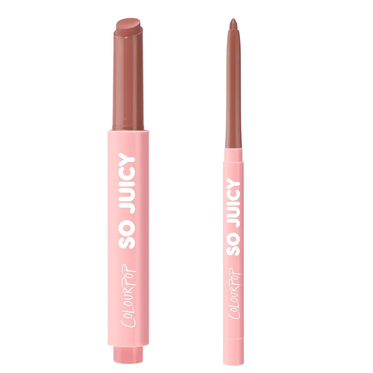 ColourPop So Juicy Plumping Lip Gloss Balm Vacay Mode (0.07 oz)   So Juicy Plumping Lip Liner Westwood (0.01 oz), Peptide & Ceramide Lip Set for Shine, Shape & Hydration