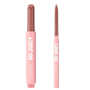 ColourPop So Juicy Plumping Lip Gloss Balm Vacay Mode (0.07 oz)   So Juicy Plumping Lip Liner Westwood (0.01 oz), Peptide & Ceramide Lip Set for Shine, Shape & Hydration