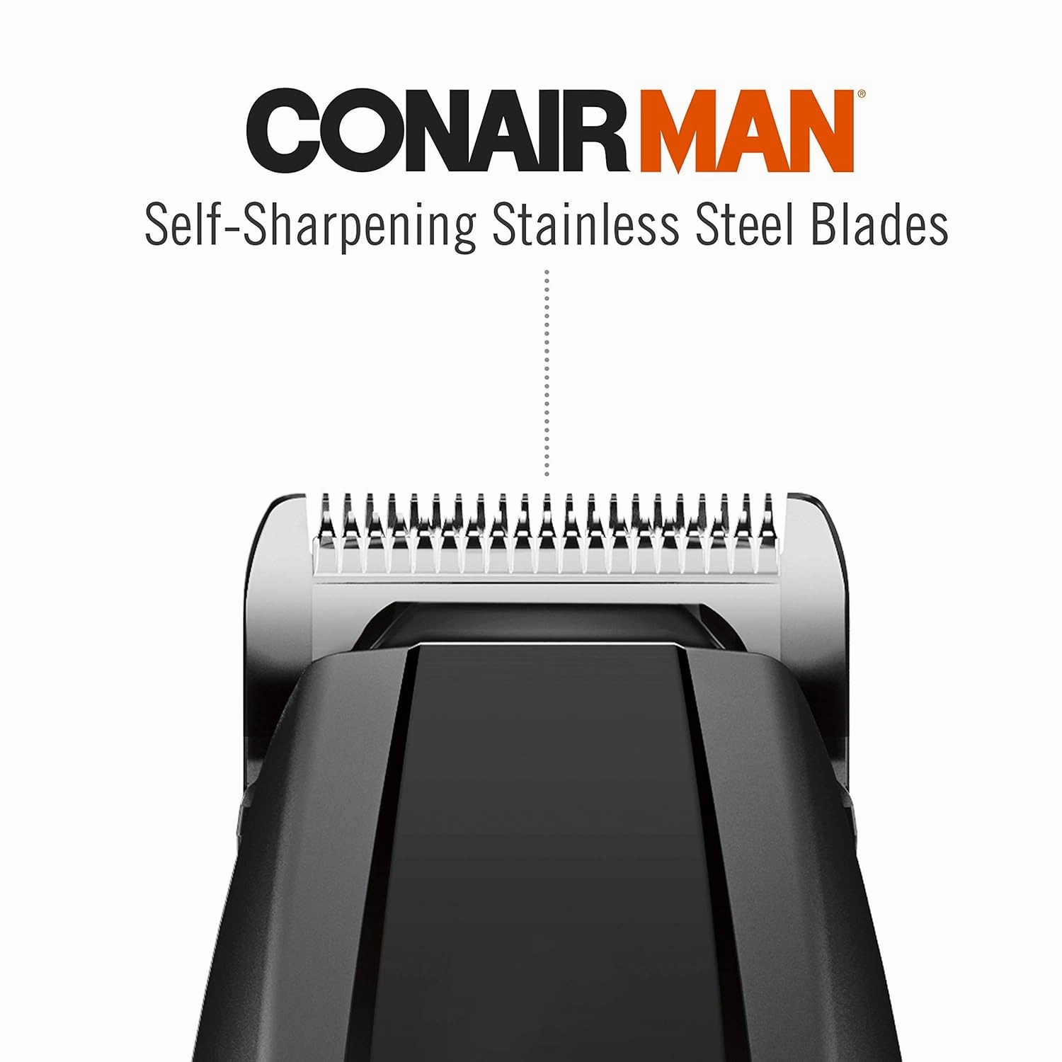 ConairMAN All-in-One Beard Trimmer for Men, Includes Nose and Ear Hair Trimmer, with 5-Position Comb Attachment, 4 piece Men's Grooming Kit, Battery Operated