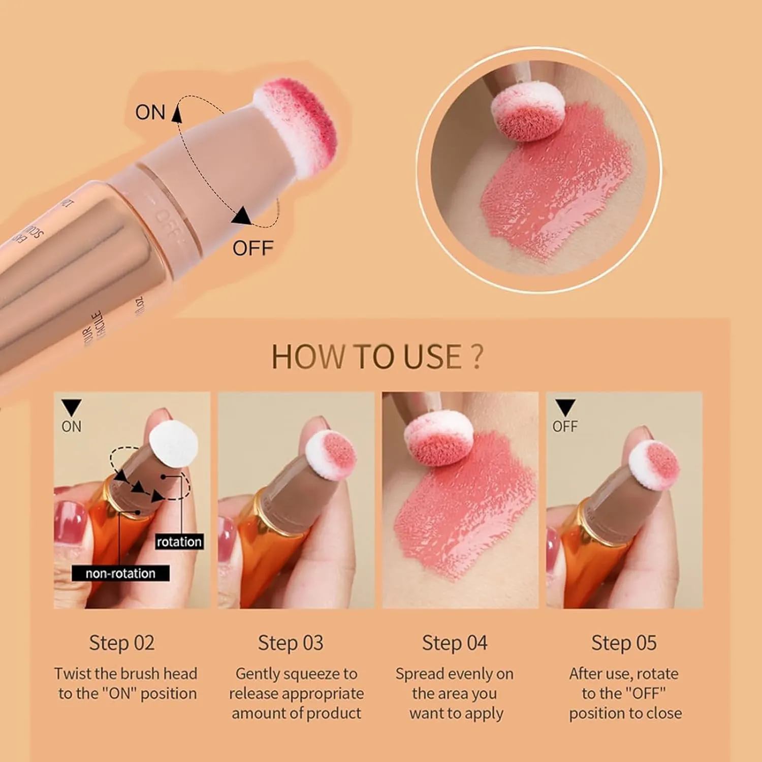 Continute Contour Wand & Blush Highlights Wand Duo, Women Beauty, Liquid Wands for Women, Liquid Blush, Sculpt Blushs Duo Contour Beauty (#1 #3)