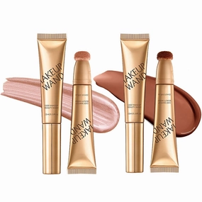 Contour Wand & Blush Highlights Wand Duo, Liquid Highlighter Contour Stick, Long Lasting Waterproof 2 in 1 Contouring Wands with Applicator (04#)