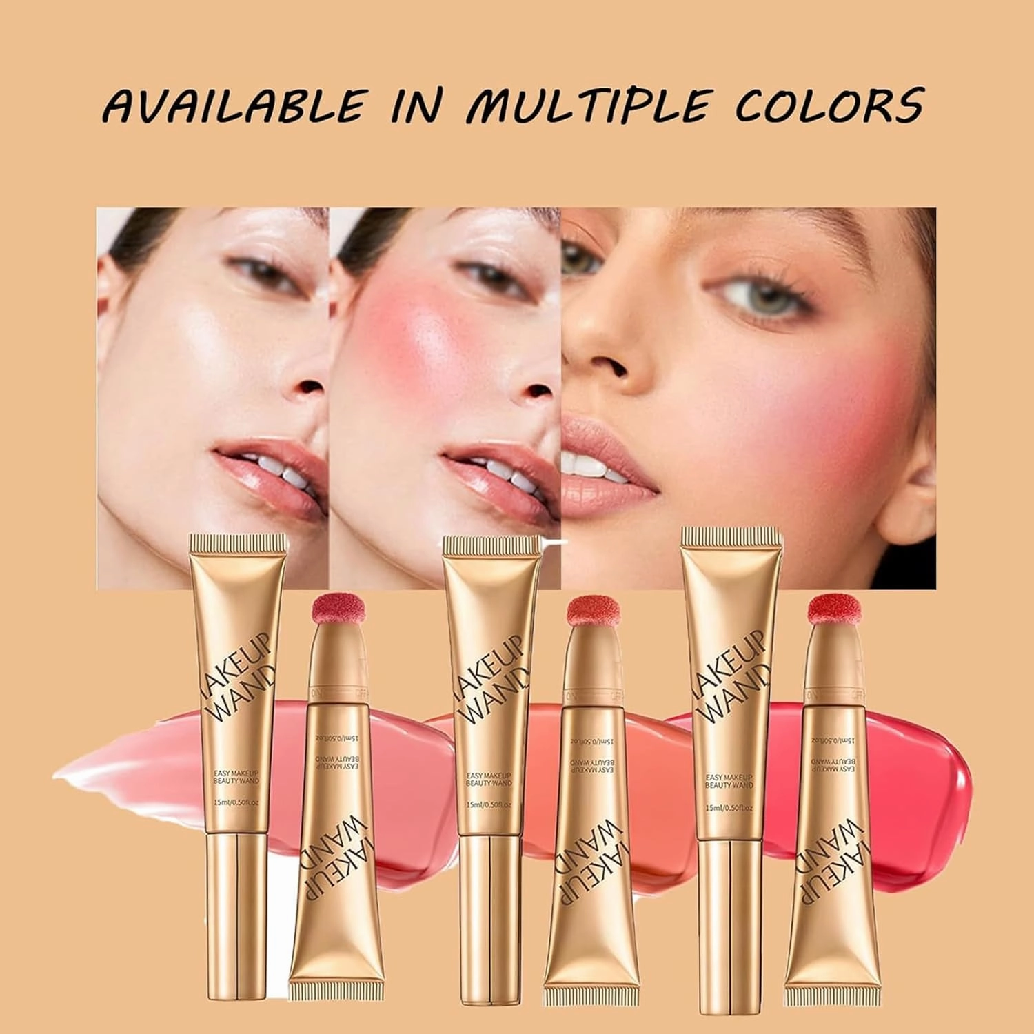 Contour Wand & Blush Highlights Wand Duo, SculptTape & Blush Duo - BlushAnd Bronzer, Women 2 in 1 Waterproof Liquid Contour & BlushWand with Applicator and Brush (Set-B)