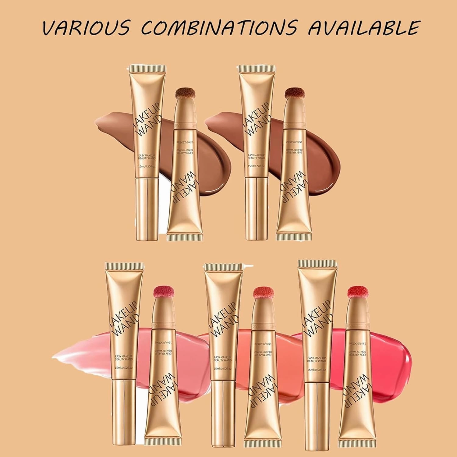 Contour Wand & Blush Highlights Wand Duo, SculptTape & Blush Duo - BlushAnd Bronzer, Women 2 in 1 Waterproof Liquid Contour & BlushWand with Applicator and Brush (Set-B)