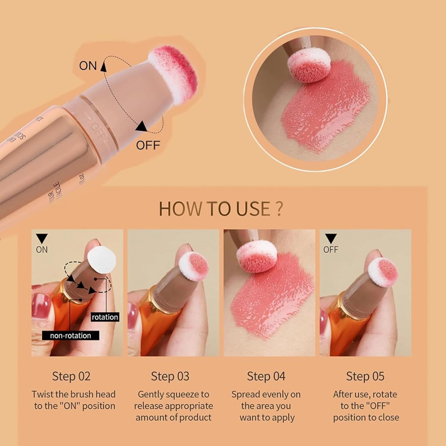 Contour Wand & Blush Highlights Wand Duo, SculptTape & Blush Duo - BlushAnd Bronzer, Women 2 in 1 Waterproof Liquid Contour & BlushWand with Applicator and Brush (Set-B)