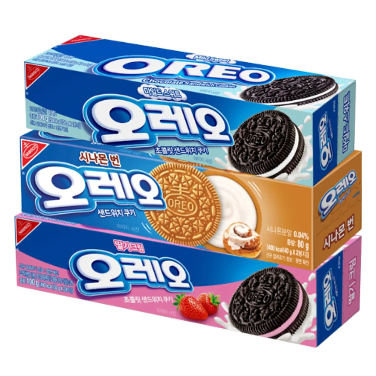 Cookies Snack Sandwich Crackers – Korean OREO Limited Edition 3 Pack Assortment Variety Flavor Pack Chocolate Vanilla Wafer Stick Thin Choco Mousse Cream Biscuits Dessert By Unha’s Asian Snack Box