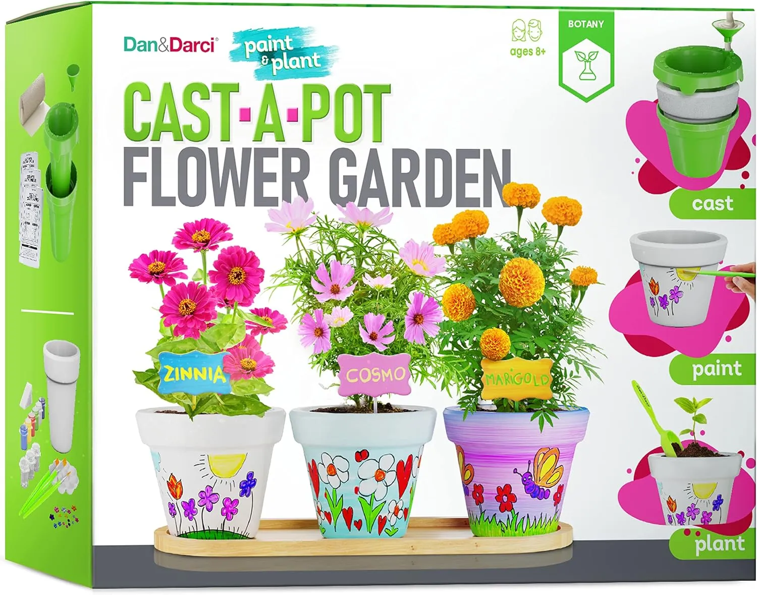 Dan&Darci Cast, Paint & Plant Kit for Kids & Teens - Birthday Gift Ideas for Girls & Boys Age 8-14 Year Old Girl - Teenage Crafts Gifts Kits, Fun DIY Art Teen Projects - Casting & Gardening