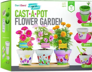 Dan&Darci Cast, Paint & Plant Kit for Kids & Teens - Birthday Gift Ideas for Girls & Boys Age 8-14 Year Old Girl - Teenage Crafts Gifts Kits, Fun DIY Art Teen Projects - Casting & Gardening