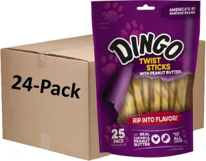 Dingo Peanut Butter Twist Sticks For Dogs, 600 Ct