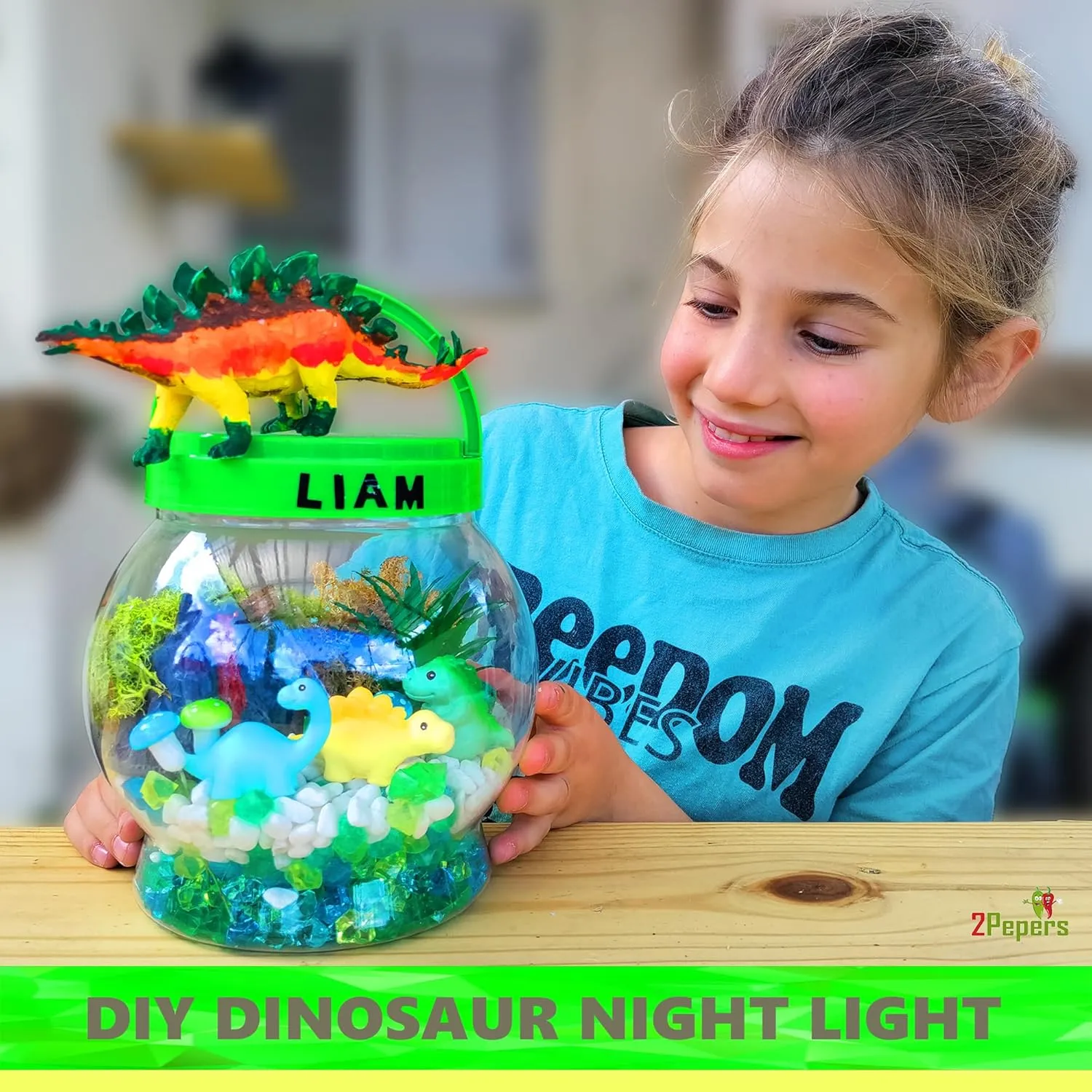 DIY Dinosaur Gifts for Boys, Kids Birthday Gifts Arts and Crafts for Boys Nightlight Terrarium Kit, Toys for Age 3 4 5 6 7 8 9 10 11 12 Year Old