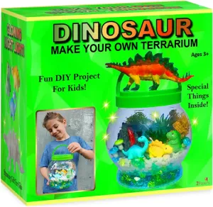 DIY Dinosaur Gifts for Boys, Kids Birthday Gifts Arts and Crafts for Boys Nightlight Terrarium Kit, Toys for Age 3 4 5 6 7 8 9 10 11 12 Year Old